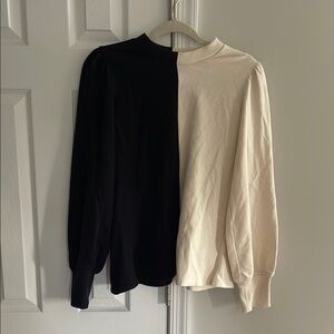 Selva Negra Two-Tone Black and Cream Top wabi sabi